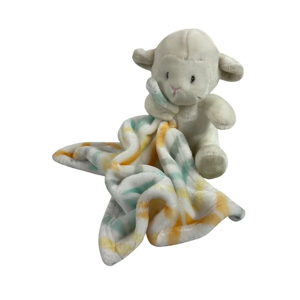 Little Miracles Lamb Chevron Zig Zag Blanket Plush 13